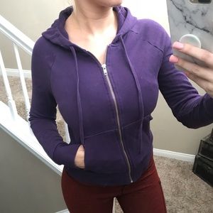 Purple Hoodie Zip Up Jacket - H&M- Size 8